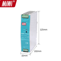 Alimentation électrique industrielle NDR-75-24 à sortie unique 110VAC 220VAC vers 24VDC 75W sur rail DIN AC/DC CE