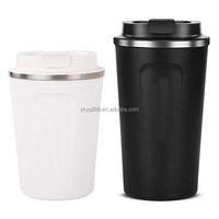 Vente en gros de gobelet à café à double paroi de 500ml et 380ml tasse de voyage en acier inoxydable avec tasse de bureau sous vide à rabat étanche