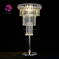 Décoration de table en or et argent, support à fleurs en cristal, lampes de table sans fil, rechargeables par batterie, centres de table de mariage, support lumineux