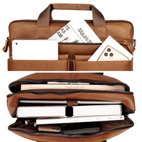 Porte-documents pour ordinateur portable 15,6'' en cuir véritable de luxe pour homme, décontracté, pour usage professionnel et avec logo personnalisé