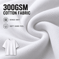 Kaos Katun 300GSM Custom Pria, Berat, Ukuran Besar, Lengan Pendek, Polos, Label Pribadi, Streetwear