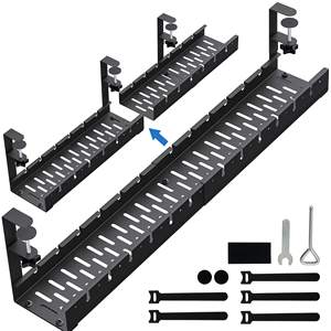 <span class=keywords><strong>Gestion</strong></span> des câbles sous le bureau extensible sans perçage, plateau de <span class=keywords><strong>gestion</strong></span> des câbles en métal sous le bureau, support de cordon de multiprise rétractable - Product Image 1