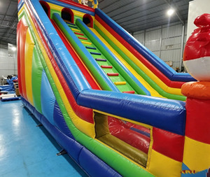 Château gonflable commercial multicolore à thème de personnage de dessin animé, design arc-en-ciel lumineux, en PVC, installation facile, capacité 500 kg, pour extérieur - Product Image 2