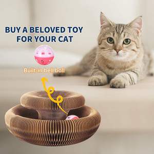 Brinquedos De Gato Interativos Dobráveis Redondo Órgão Mágico Ondulado Placa De Gato Bola De Papel De Madeira Garra De Moagem Do Gato <span class=keywords><strong>Scratcher</strong></span> - Product Image 3