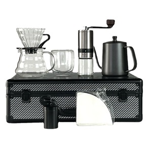 Portable Modern Style <b>Coffee</b> <b>Tea</b> Serving <b>Set</b> Hand Drip Grinder Scale Timer Fashionable Metal PC for Travel Camping for Hotels - Product Image 6