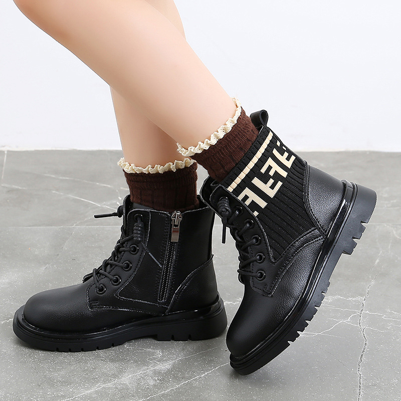 Модные Детские Ботинки Martin; Ботинки средней высоты; Повседневная обувь для девочек