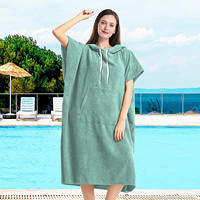 Grande serviette poncho de surf personnalisée, poncho de serviette à langer léger à séchage rapide sans sable