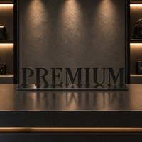 Support de logo de bureau personnalisé en métal, luxe chromé, alliage électroplaqué 3D, présentoir de boutique moderne et minimaliste, qualité supérieure IP65