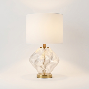 Modern High-Gold Staring Glass LED <b>Table</b> <b>Lamp</b> with Beige Bronze Shade <b>Touch</b> Control Electric Power Round Shape Study Room Use - Product Image 3