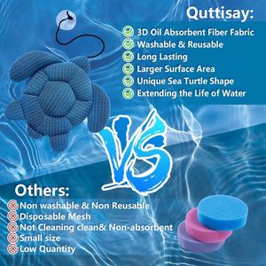 GREENLAND Lot de 2 Éponges Absorbantes Réutilisables pour Piscine et Spa, Nettoyant pour Spa en Forme de Tortue, Accessoires - Product Image 6