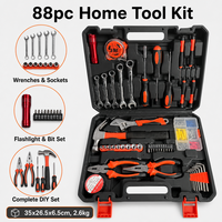 88 Piece Chrome Vanadium Steel Hardware Tool Set with Hard Case Screwdriver Socket Pliers for Home & Automotive Maintenance