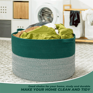 Cesta de Almacenamiento Extra Grande de Cuerda de Algodón, Cesta <span class=keywords><strong>para</strong></span> Juguetes de Bebés y Perros con Asas <span class=keywords><strong>para</strong></span> Lavandería y Baño - Product Image 4