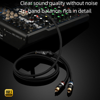 Hi-Fi Audio 6,35mm/6,5mm macho Jack estéreo enchufe Dual RCA macho Y Splitter para micrófono Monitor Hifi sistema Cable OFC altavoz