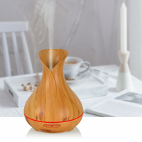 Konka — diffuseur d'huile essentielle en grain de bois, pour aromathérapie, brume légère aux 7 couleurs changeantes, 400ml