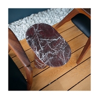 Table d'appoint en marbre naturel Rosso Levanto Newstar – Tables de chevet et tables d'angle en marbre très populaires