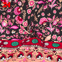 Tissu à rayures simples 45s à imprimés numériques, 100%, rayonne fleuri, vêtement de nuit pour femmes, vente en gros