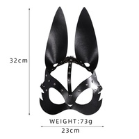 Masque de lapin en cuir style punk pour fête costumée, Halloween, carnaval, accessoires de cosplay animalier, vente en gros WNDA21262 Fabriqué en Chine