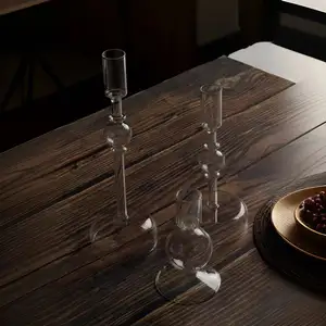 手作りの北欧ガラス燭台他の種類のガラスキャンドルホルダー