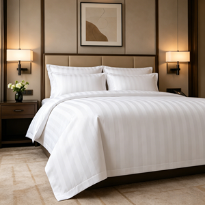 <span class=keywords><strong>Set</strong></span> di <span class=keywords><strong>Lenzuola</strong></span> 100% Cotone Egiziano a Righe, <span class=keywords><strong>Set</strong></span> da Letto 4 Pezzi 300tc Misura King, Biancheria da Hotel Traspirante, Ecologica e Resistente - Product Image 1