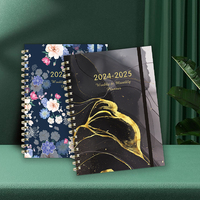 Vente en gros Offre Spéciale fait à la main papier à spirale couverture rigide A5 mensuel hebdomadaire quotidien Journal planificateur cahier avec bande élastique