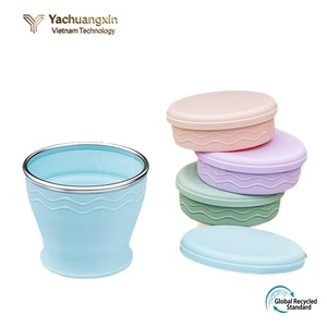 Kit de Taza Plegable de Silicona con Tapa, Reutilizable, a Prueba de Fugas, Portátil, Diseño Minimalista, Colores Pastel, Apto para Lavavajillas - Product Image 6