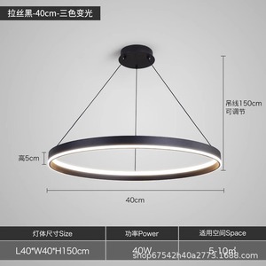 2023 New Modern Minimalist Ring Pendant <b>Light</b> for Living <b>Dining</b> Bedroom Direct Sales Zhongshan Lighting Factory AC Power Source - Product Image 4