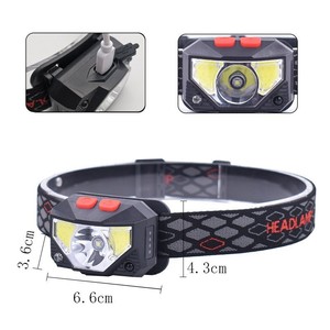 Lámpara de cabeza LED <span class=keywords><strong>con</strong></span> <span class=keywords><strong>Sensor</strong></span> de ondas <span class=keywords><strong>con</strong></span> luz roja y blanca, accesorios para acampar, faro impermeable para correr, ciclismo, pesca - Product Image 3