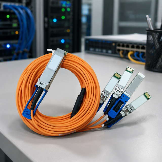 QSFP-4X10G-AOC7M 40G QSFP+ to 4xSFP+ Active Optical Breakout Cable 7m 4x10G 850nm MMF