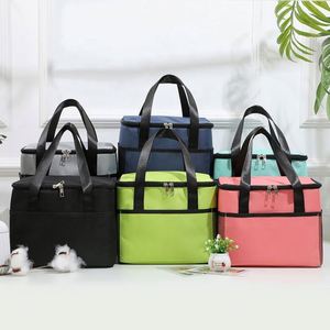 Sac à déjeuner isotherme portable en aluminium Bsci Factory, grande capacité, avec logo personnalisé, matériau 600D, pour aliments - Product Image 1