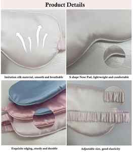 Grand masque pour les yeux Soie naturelle Logo personnalisé Pression oculaire 100% Satin de soie Masque pour les yeux de sommeil personnalisé - Product Image 4