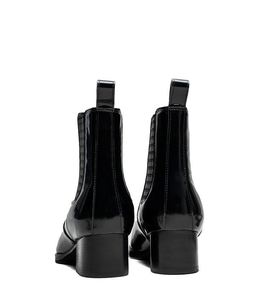 Nouvelles Bottes d'Hiver Noires en Cuir à Bout Pointu pour Hommes, en Cuir de Vachette, Rehaussantes, à Enfiler, Imperméables et Respirantes, Courtes à la Cheville - Product Image 6