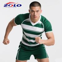 Ensemble de maillots de rugby anglais respirant Maillot de la Ligue Europa avec manches courtes Vêtements de football avec technique de sublimation