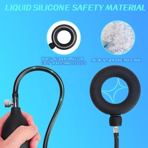 Venta de fábrica, anillos para pene para hombres, colección de anillos inflables de silicona impermeables para retrasar la eyaculación, juguete sexual - Product Image 5
