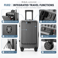 Valise PC Moderne et Fonctionnelle en Gros avec Ouverture Frontale, Port USB, Porte-Gobelet, Crochet de Suspension, Serrure TSA et Poignée Télescopique