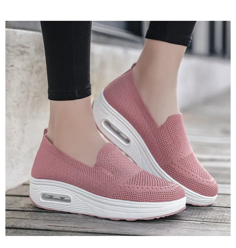 Casual trainers spring summer wedges mesh upper woman's sneakers women height Increasing shoes for women