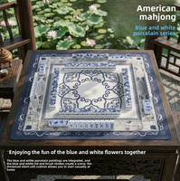 Vente en gros d'usine : Ensemble de Mahjong en porcelaine bleue et blanche de style chinois, tuiles de Mahjong portables pour la collection, les loisirs en famille et les cadeaux
