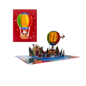 Tarjeta de Felicitación Navideña 3D Rectangular Hecha a Mano de Papel, Diseño Personalizado de Santa Claus, Regalo con Impresión Offset - Product Image 6