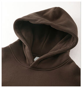 Sweat à capuche unisexe court de haute qualité en molleton français polyester/coton imprimé personnalisé motif uni automne service OEM - Product Image 2