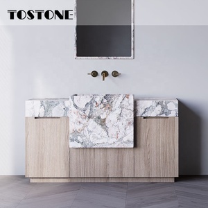 Tostone Exclusive Supply Plan de travail autoportant en marbre Rose Vernal naturel, avec choix de dalles disponible, pour projets de villas de luxe - Product Image 1