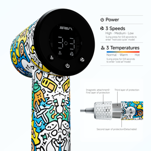 ไดร์เป่าผมขนาดเล็ก ความเร็วสูง ลายกราฟฟิตี ราคาขายส่ง - Product Image 3