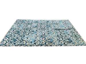 Tapis Oushak bleu turquoise noué à la main, tapis oriental en laine, tapis vintage, tapis bohème turc pour le salon - Product Image 3