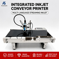 Peralatan Pencetakan Kode Batch Kecil dengan Sabuk Konveyor untuk Botol, Kemasan, Tanggal, Nomor Batch, Tanggal Kedaluwarsa, Printer Inkjet Sabuk Konveyor