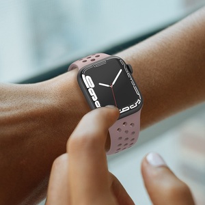 สำหรับ Apple Watch Series 1-8 38มม. 40มม. 42มม. 44มม. <span class=keywords><strong>SE</strong></span> 8-Shape สายนาฬิกาซิลิโคนแนวสปอร์ตระบายอากาศสีทึบ - Product Image 6
