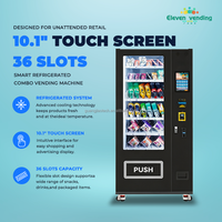 Distributeur automatique intelligent sur pied avec écran tactile de 10,1 pouces et conception réfrigérée pour snacks, boissons et boissons froides en vente au détail publique