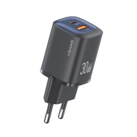 USAMS Pengisi Daya Cepat GaN PD3.0 30W Baru yang Populer, Adaptor Pengisi Daya Dinding USB C untuk Ponsel, Pengisi Daya Super Cepat untuk iPhone untuk Huawei