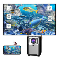 Projecteur LED LCD intelligent Android 4K 300 lumens, système de cinéma maison Android 11 avec batterie intégrée, portable pour la maison et le bureau