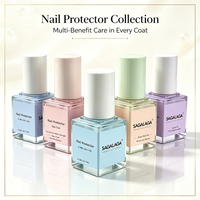 SAGALAGA Traitement Base Fortifiant pour Ongles Protéine de Blé Hydrolysée Kératine Rose Translucide Éclaircit les Ongles Ternis Durée de Conservation 3 Ans