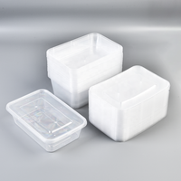 Boîtes d'emballage jetables transparentes en PP pour la restauration rapide, compatibles micro-ondes, contenants en plastique pour repas et préparation de repas, vente en gros