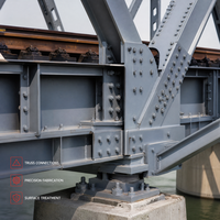 Pont ferroviaire en structure d'acier préfabriquée, cadre en acier pour viaduc, projet de construction d'ouvrages de génie civil