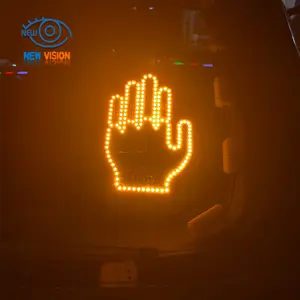 Universal Car Window Led Finger Lights Interior Rear Windshield Warning Brake Light Remote Control LED Amber Middle Finger Light